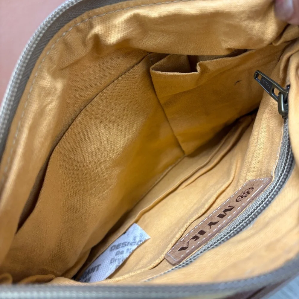 Myra Bag Amber Harvest Embroidered Pouch In Sunshine Tan Wristlet - Picture 4 of 7